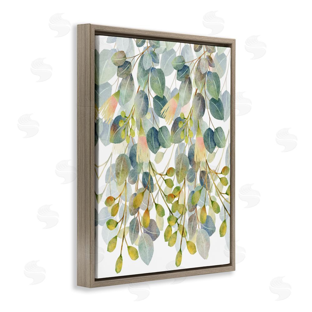 Marcus Prime Suspended Ivy Leaves Brown Floating Frame Canvas Wall Art Print
