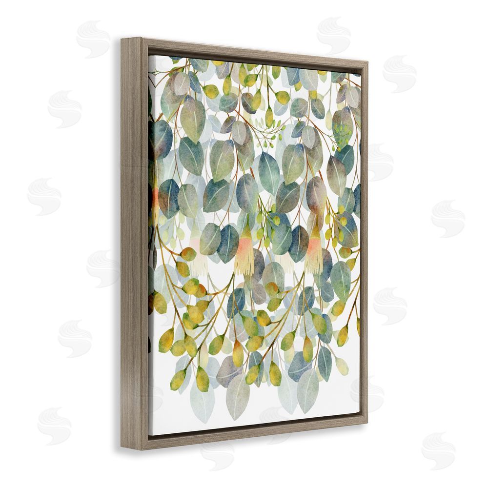 Marcus Prime Hanging Layered Botanicals Brown Floating Frame Canvas Wall Art
