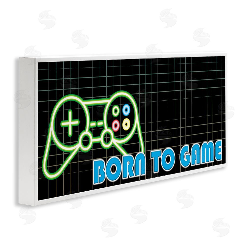 Kim Allen Born To Game Neon White Framed Giclee Wall Art Print