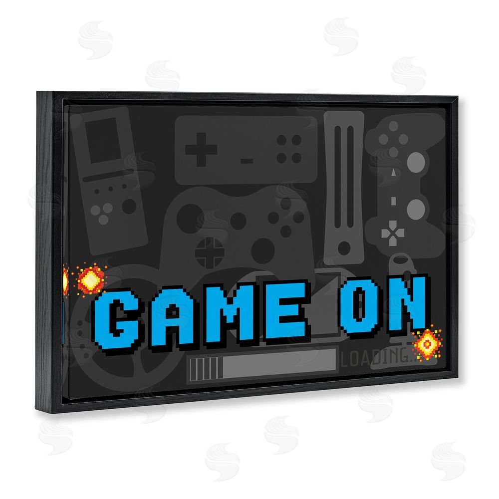 Kim Allen Game On Arcade Black Floating Frame Canvas Wall Art