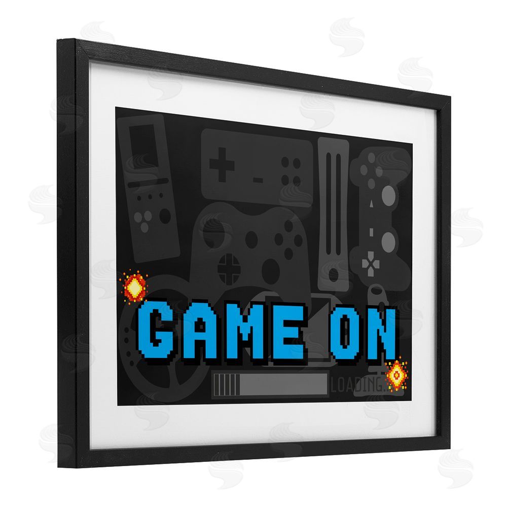 Kim Allen Game On Arcade Black Framed Print Under Glass with Mat Wall Art