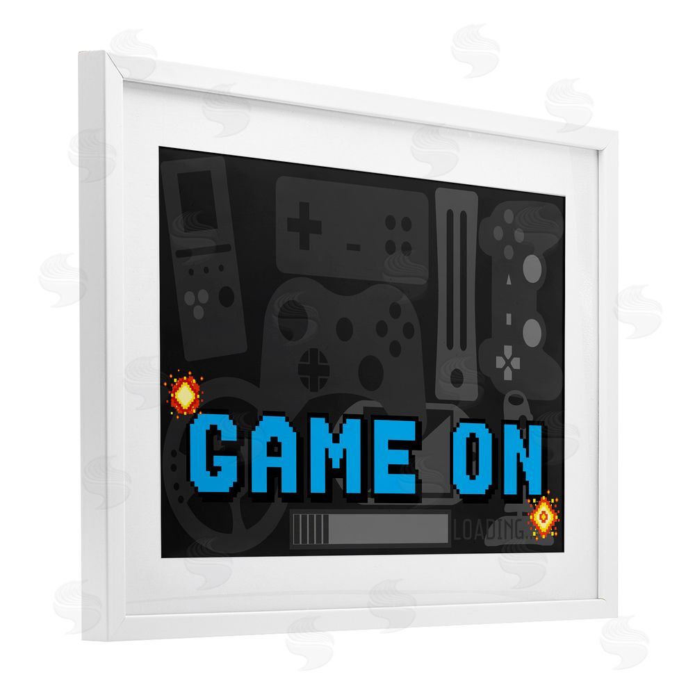 Kim Allen Game On Arcade White Framed Print Under Glass with Mat Wall Art