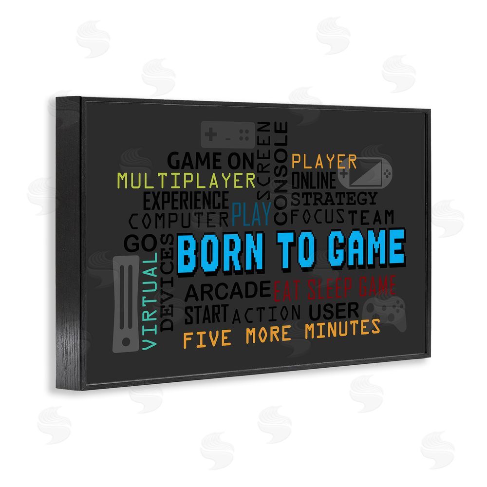 Kim Allen Born To Game Arcade Black Framed Giclee Wall Art Print