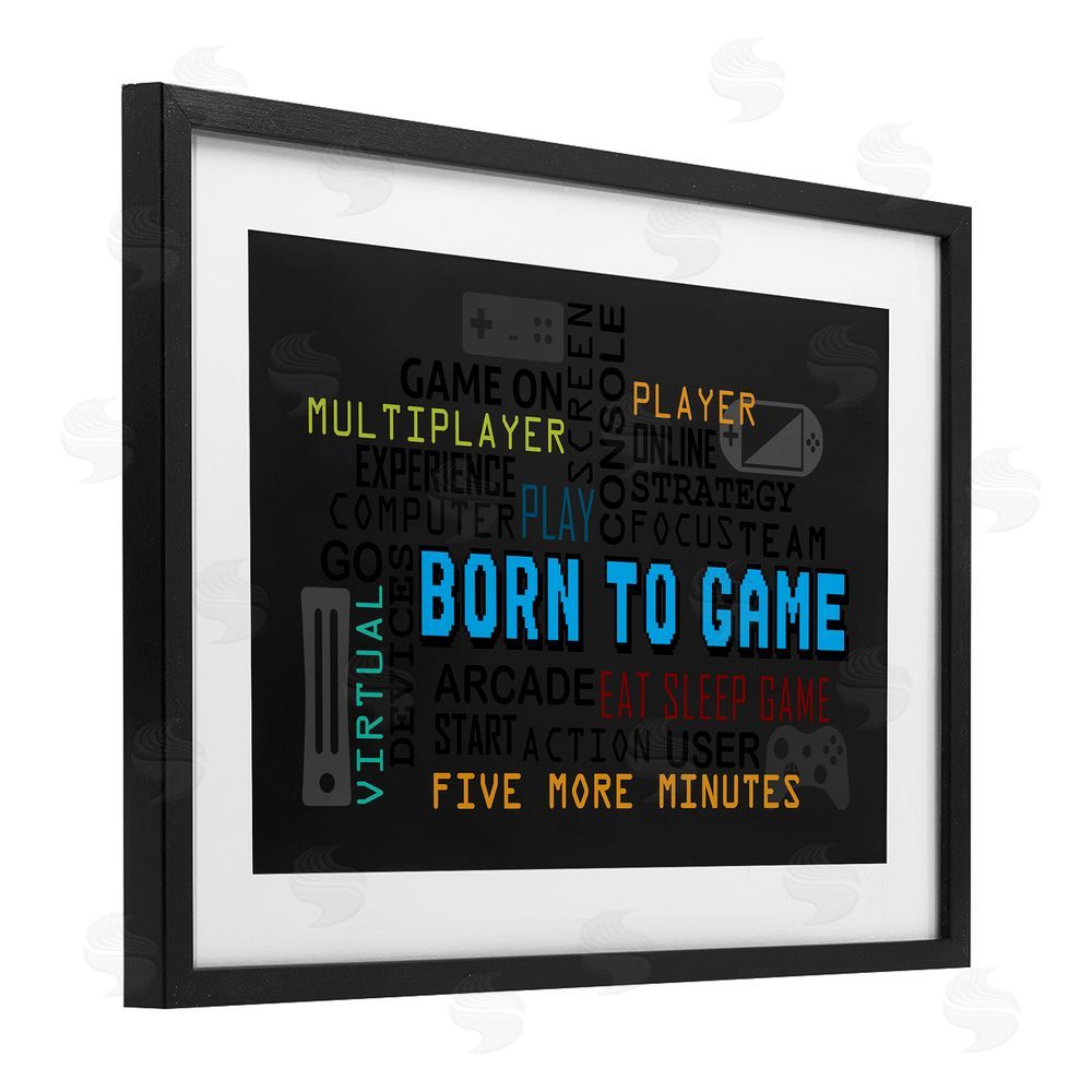 Kim Allen Born To Game Arcade Black Framed Print Under Glass Wall Art