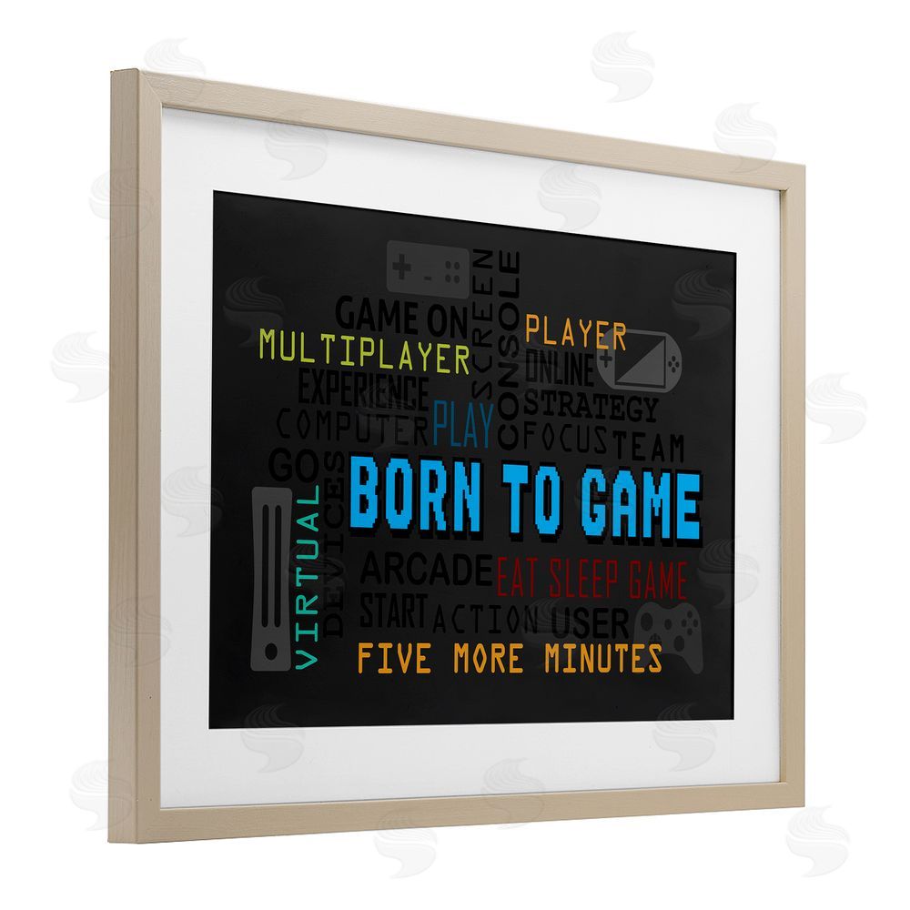 Kim Allen Born To Game Arcade Birch Framed Print Under Glass Wall Art