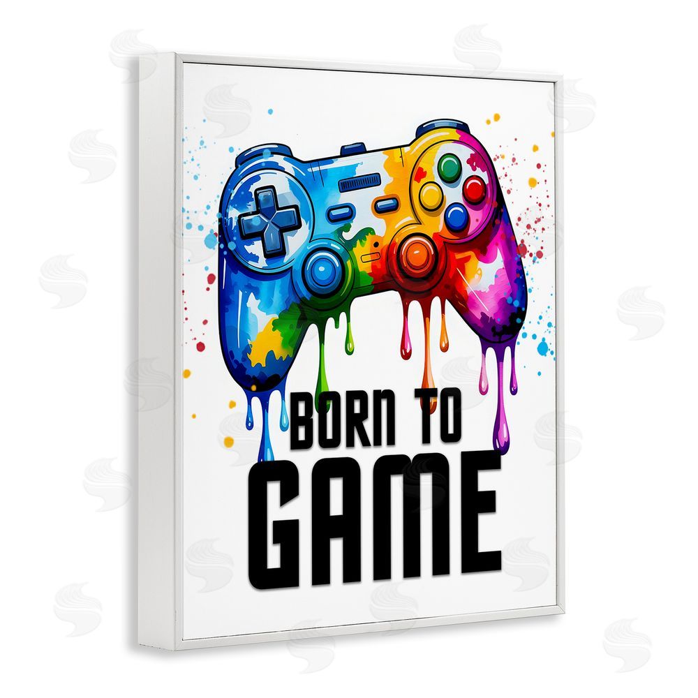 Kim Allen Born To Game Splash White Framed Giclee Wall Art Print