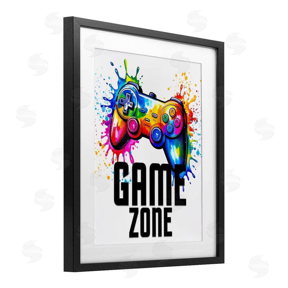 Kim Allen Game Zone Splash Black Framed Print Under Glass with Mat Wall Art