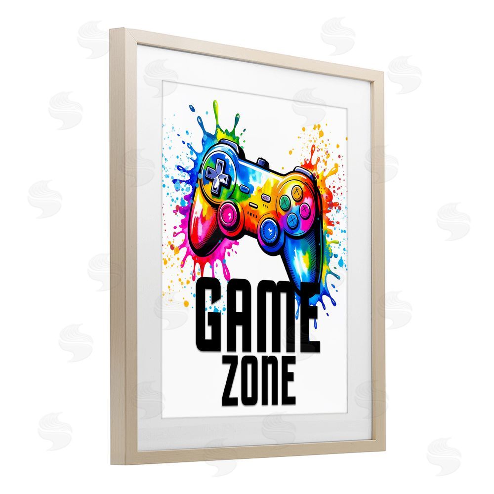 Kim Allen Game Zone Splash Brown Framed Print Under Glass with Mat Wall Art