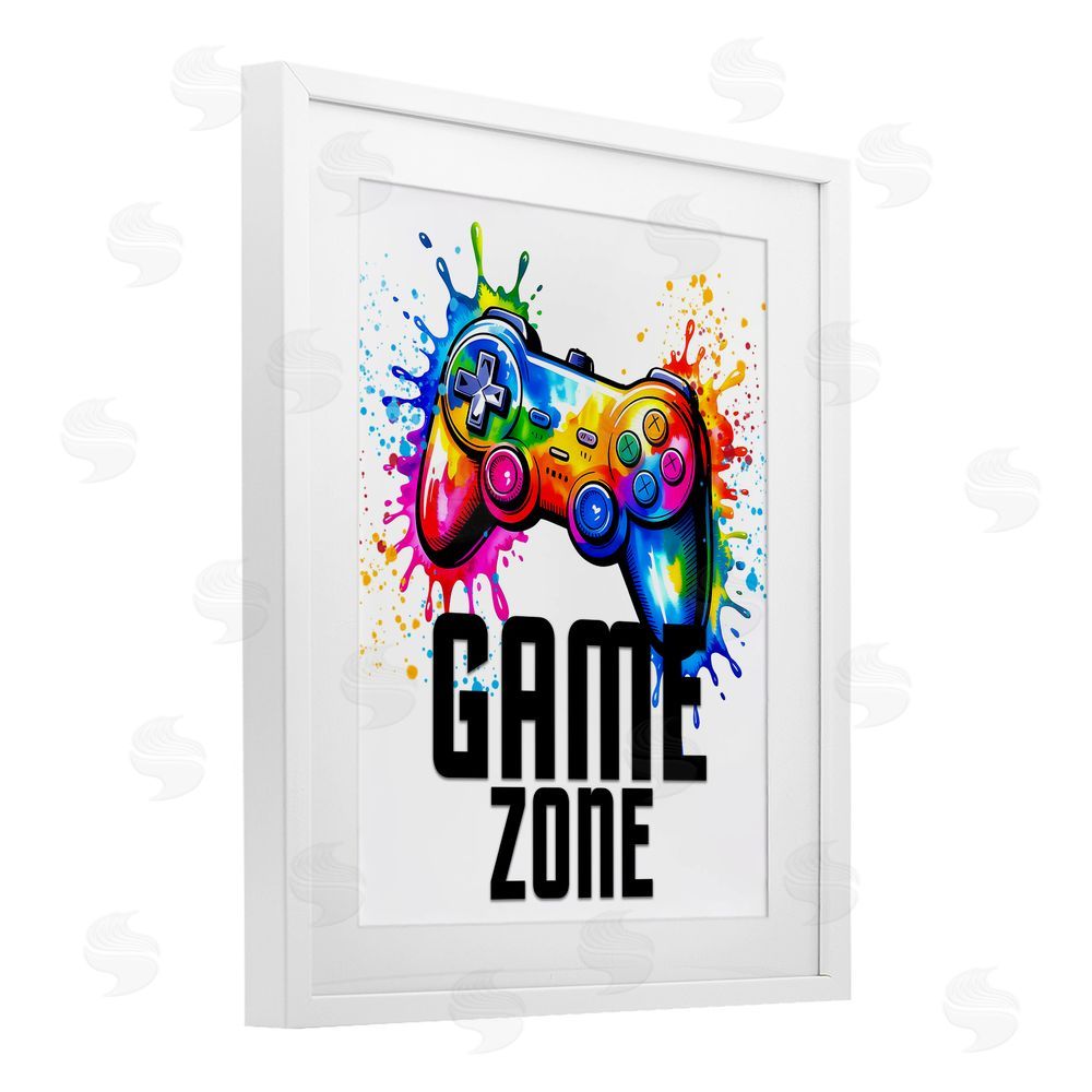 Kim Allen Game Zone Splash White Framed Print Under Glass with Mat Wall Art