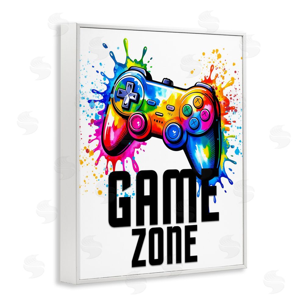Kim Allen Game Zone Splash White Framed Giclee Wall Art Print