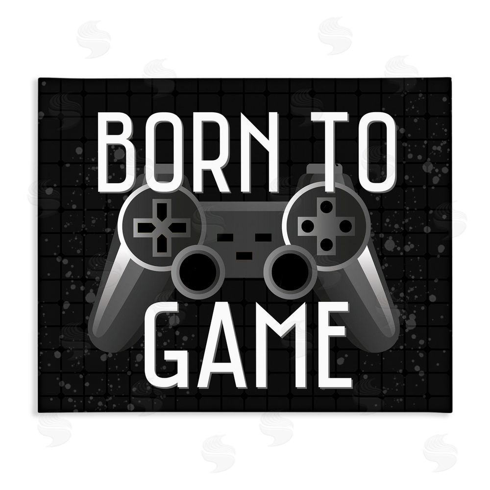 Kim Allen Born To Game Retro Stretched Canvas Wall Art Print