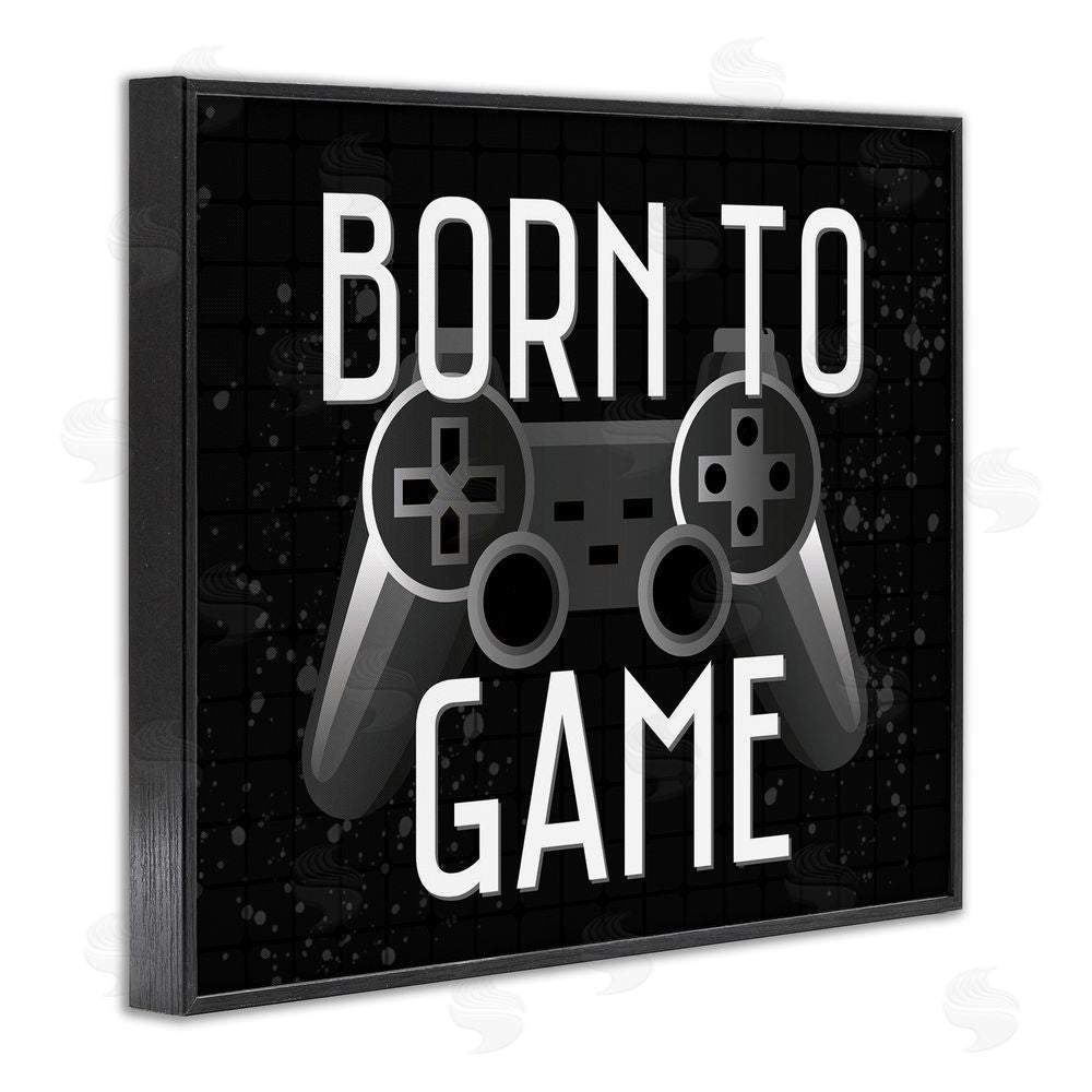 Kim Allen Born To Game Retro Black Framed Giclee Wall Art Print