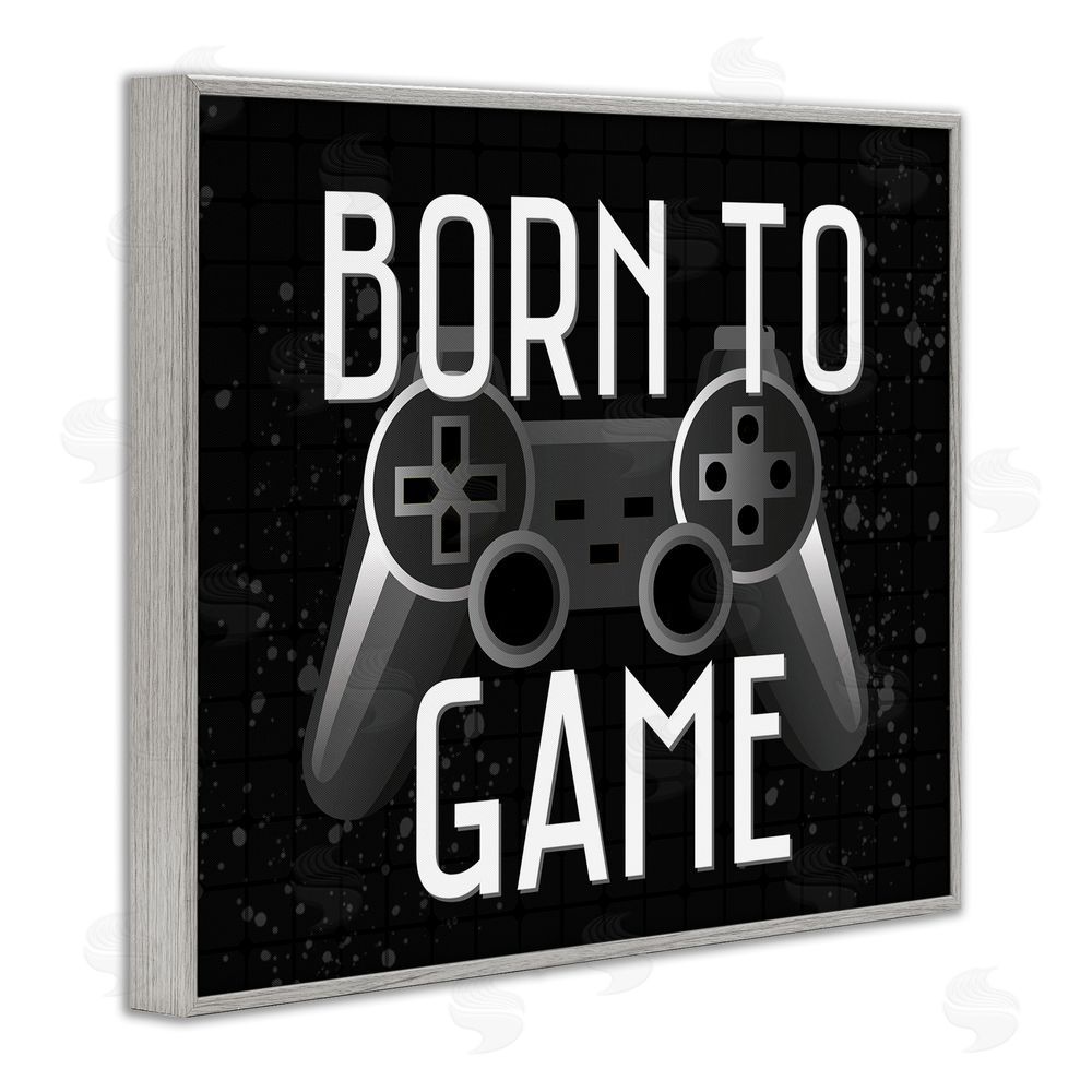 Kim Allen Born To Game Retro Gray Framed Giclee Wall Art Print
