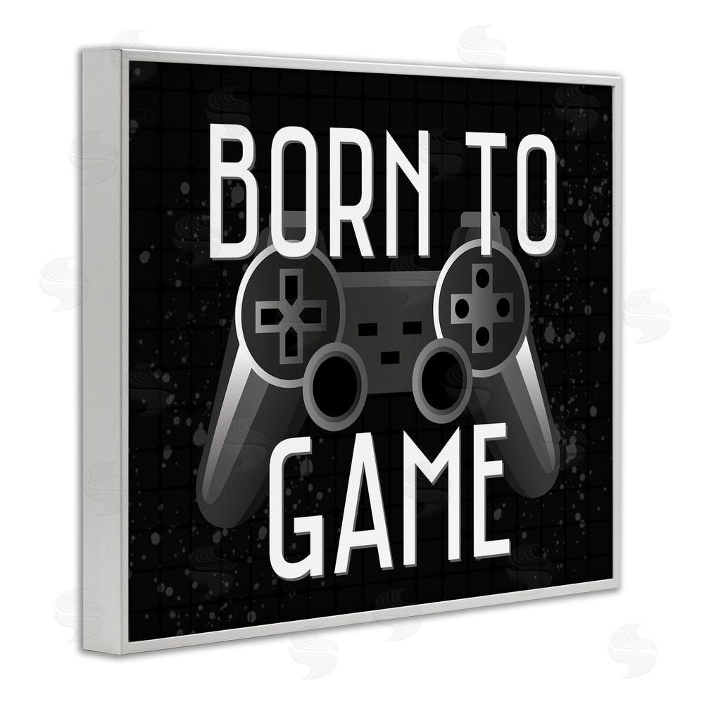 Kim Allen Born To Game Retro White Framed Giclee Wall Art Print