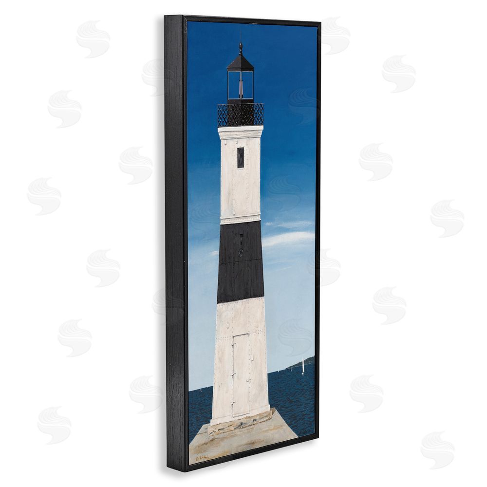 Art Poulin Towering Lighthouse Beacon Black Framed Giclee Wall Art Print