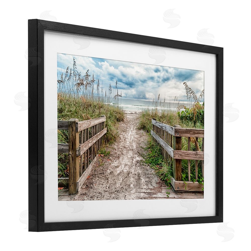 Mary Lou Johnson Beach Entrance Fence Black Framed Print Under Glass Wall Art