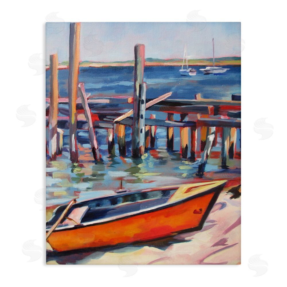 Maxine Shore Provincetown Harbor Boat Stretched Canvas Wall Art Print