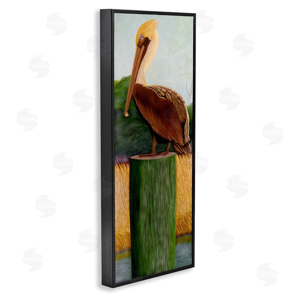 Barbara Fallenbaum Blue Eyed Pelican Black Framed Giclee Wall Art Print