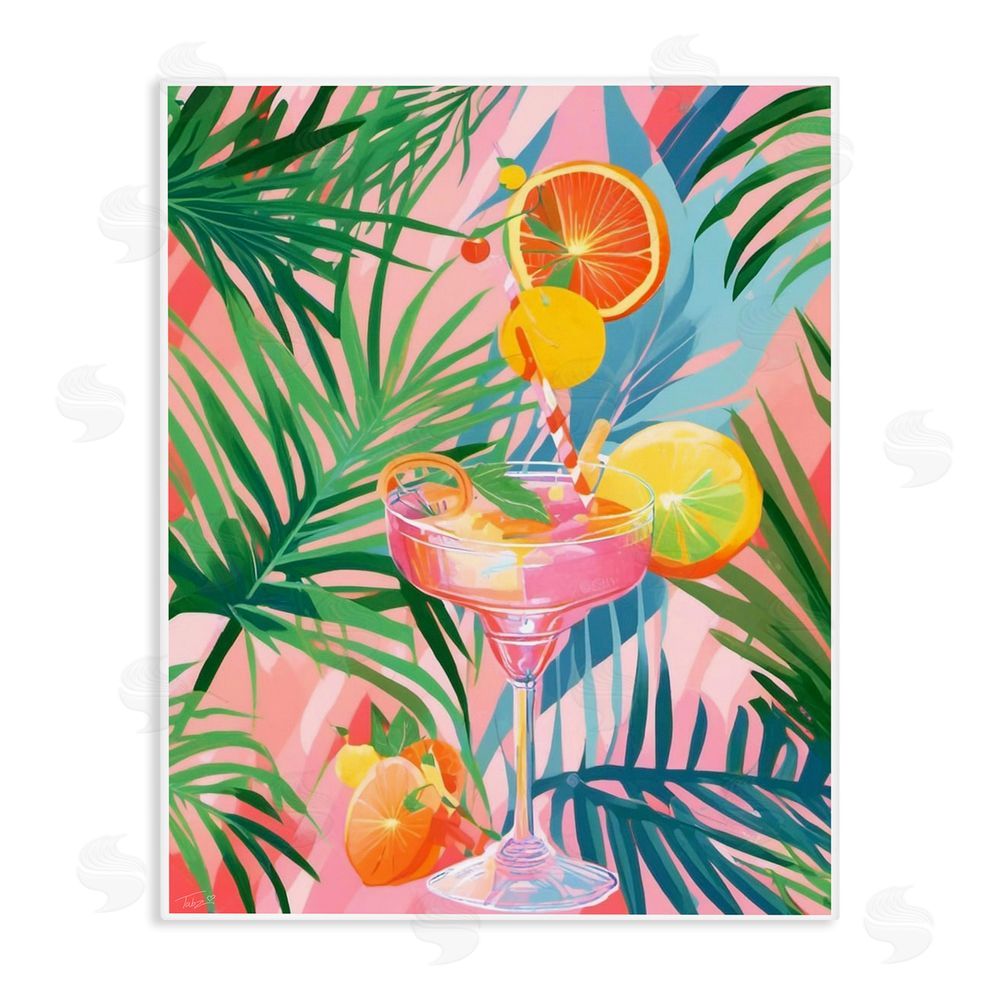 Tabz Jones Jungle Citrus Cocktail Stretched Canvas Wall Art