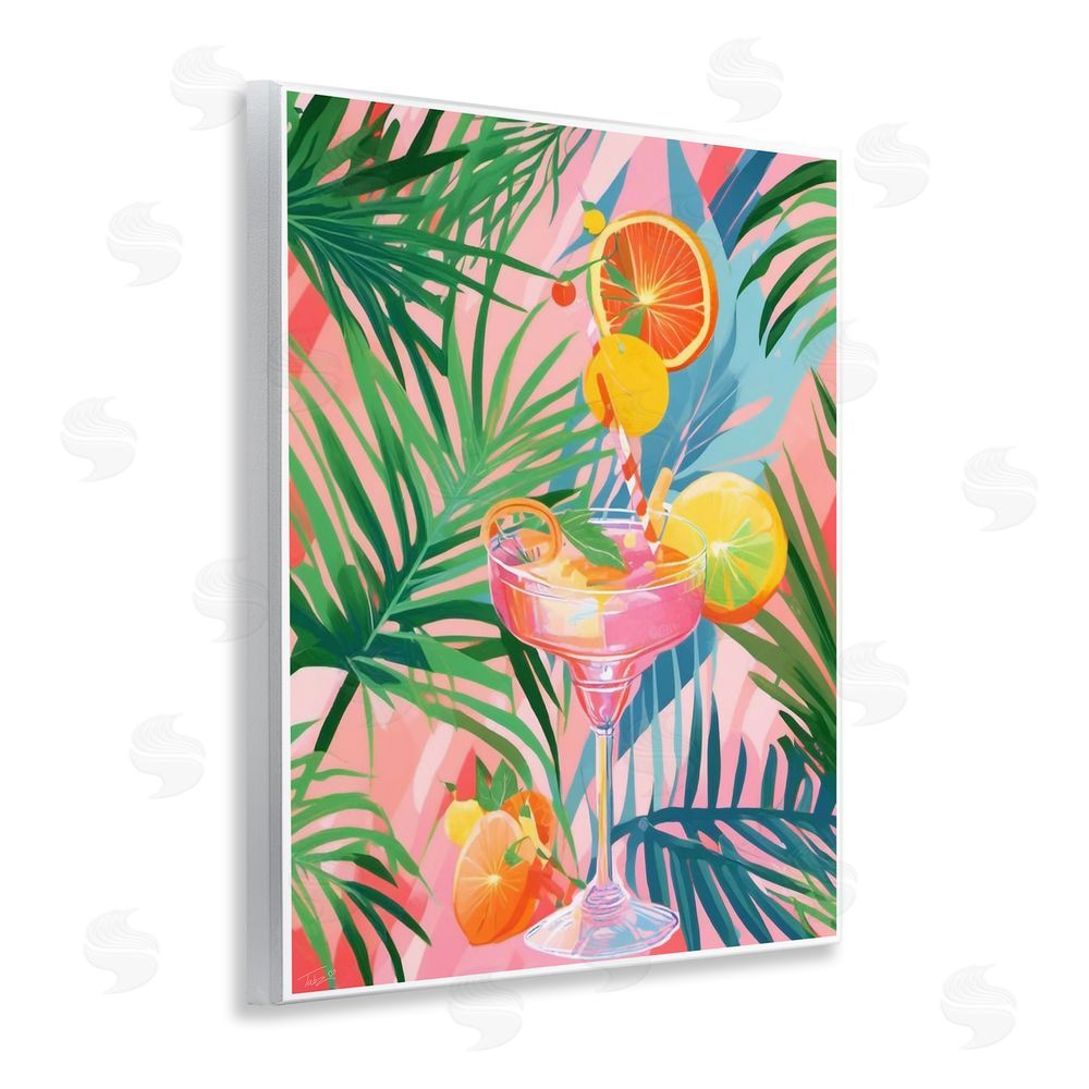 Tabz Jones Jungle Citrus Cocktail Wooden Wall Plaque Art Print
