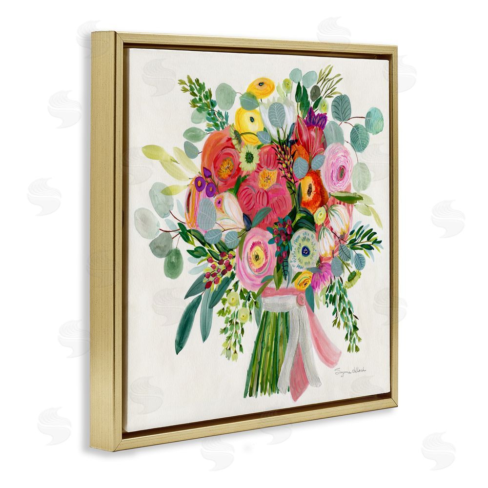 Suzanne Allard Constant Friend Bouquet Gold Floating Frame Canvas Wall Art Print