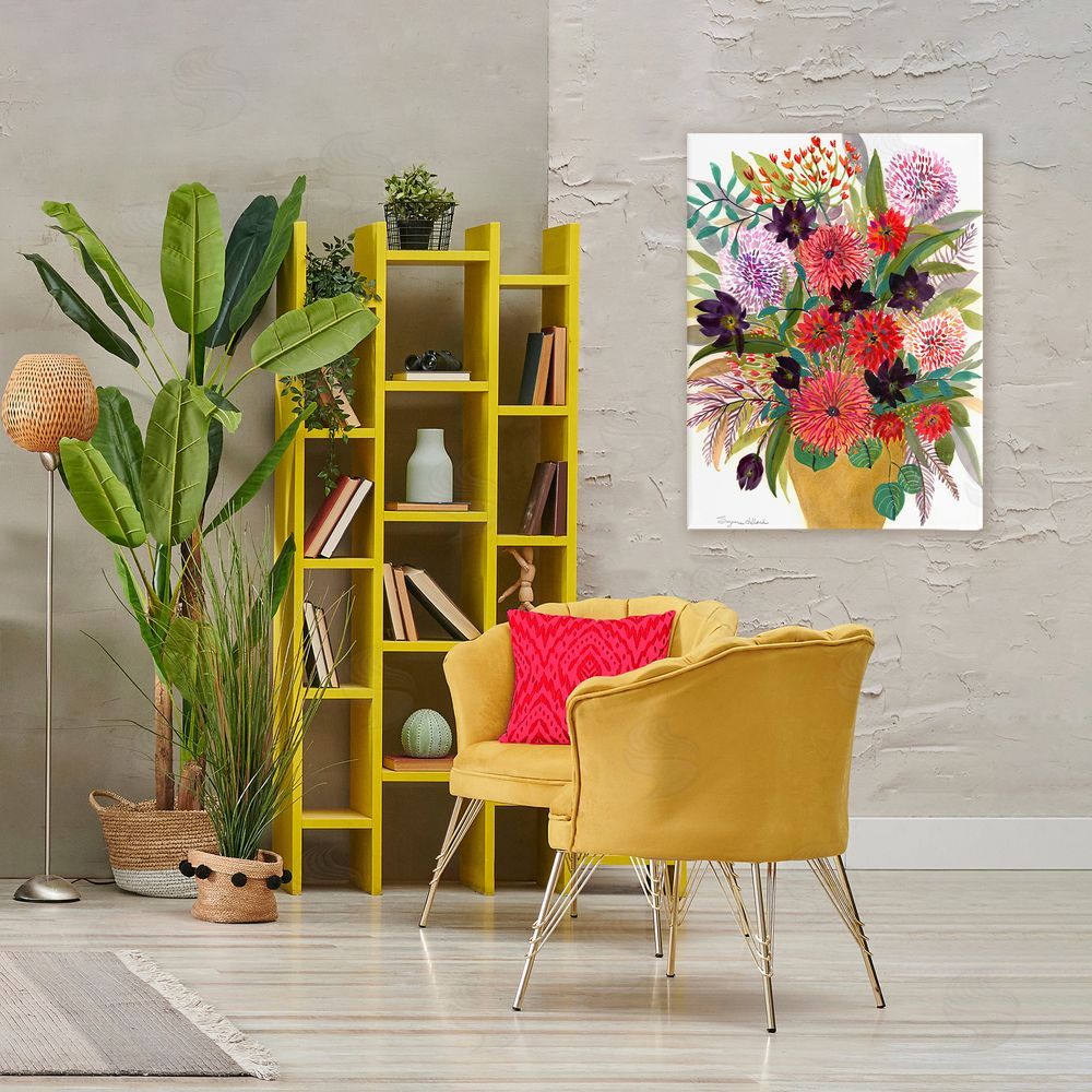 Suzanne Allard Celebration Flower Bouquet Stretched Canvas Wall Art in Room