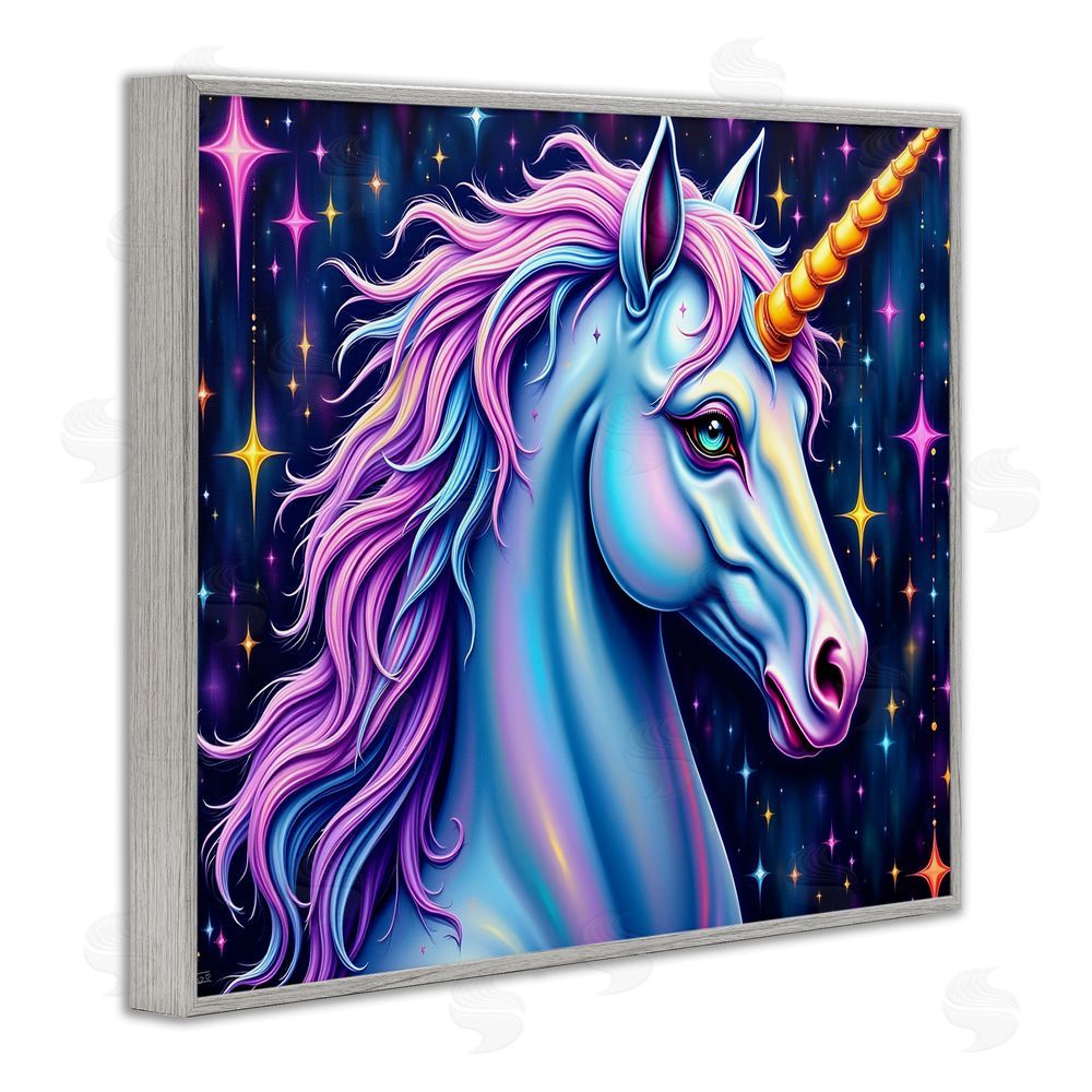Tabz Jones Star Dancer Unicorn Gray Framed Giclee Wall Art Print