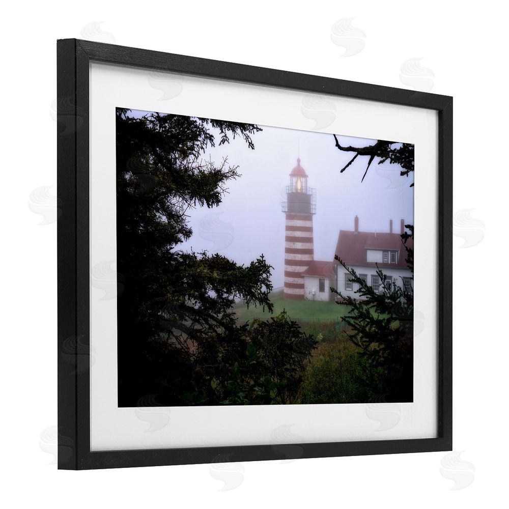 Rick Berk Socked In By Fog Black Framed Print Under Glass Wall Art