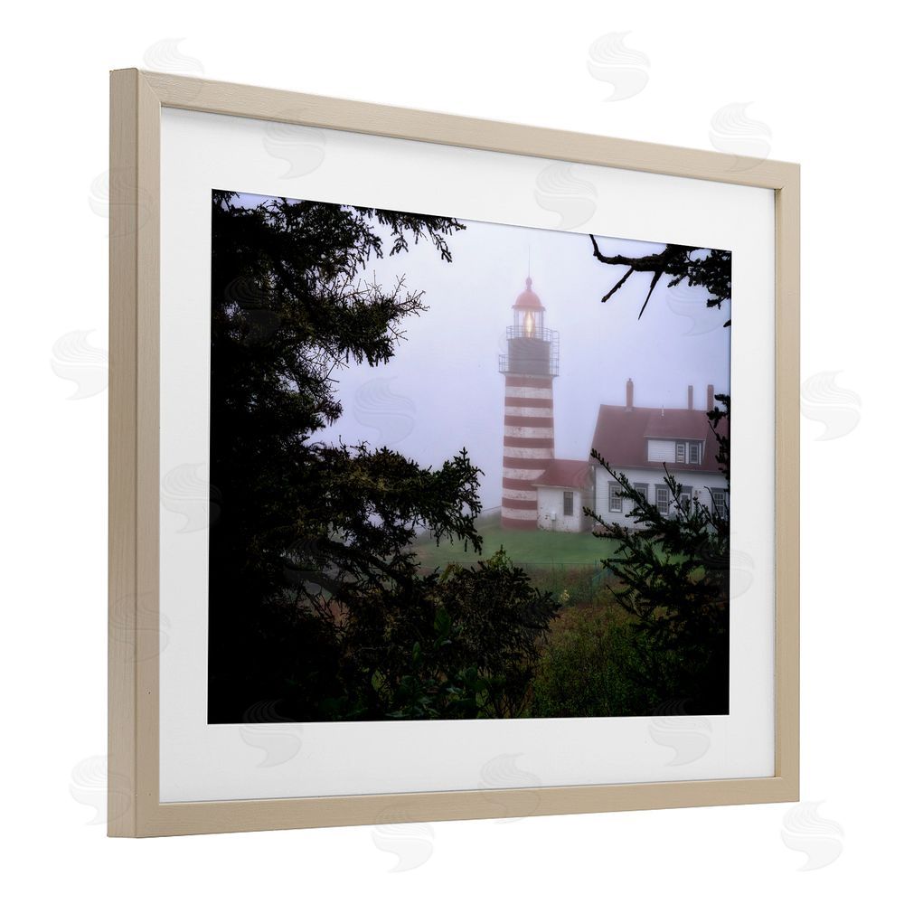 Rick Berk Socked In By Fog Brown Framed Print Under Glass Wall Art