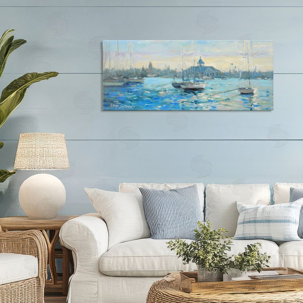 Allayn Stevens Sunday On The Water Stretched Canvas Wall Art Print in Room