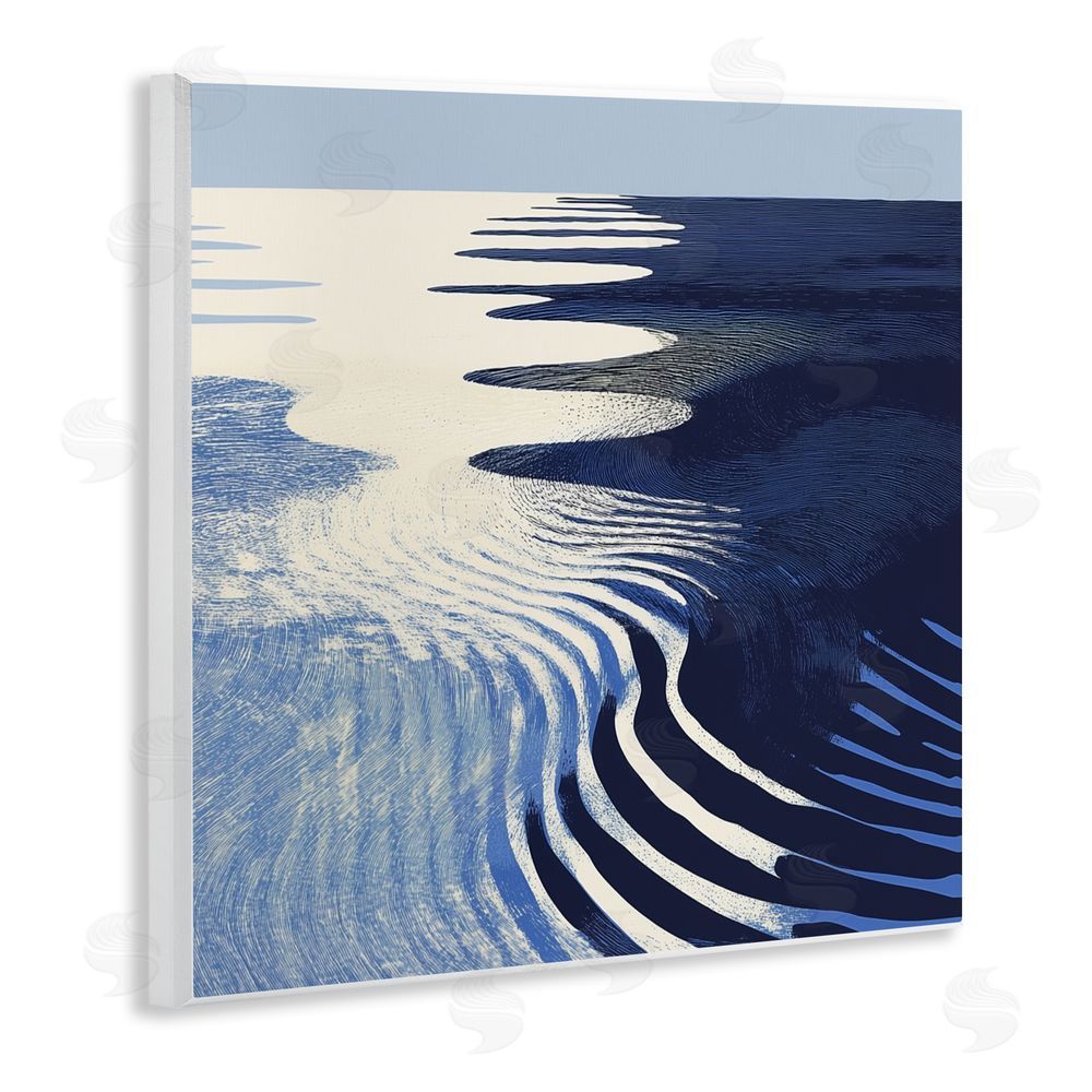 Walker Noble Abstract Cobalt Ripples Wall Plaque Art Print