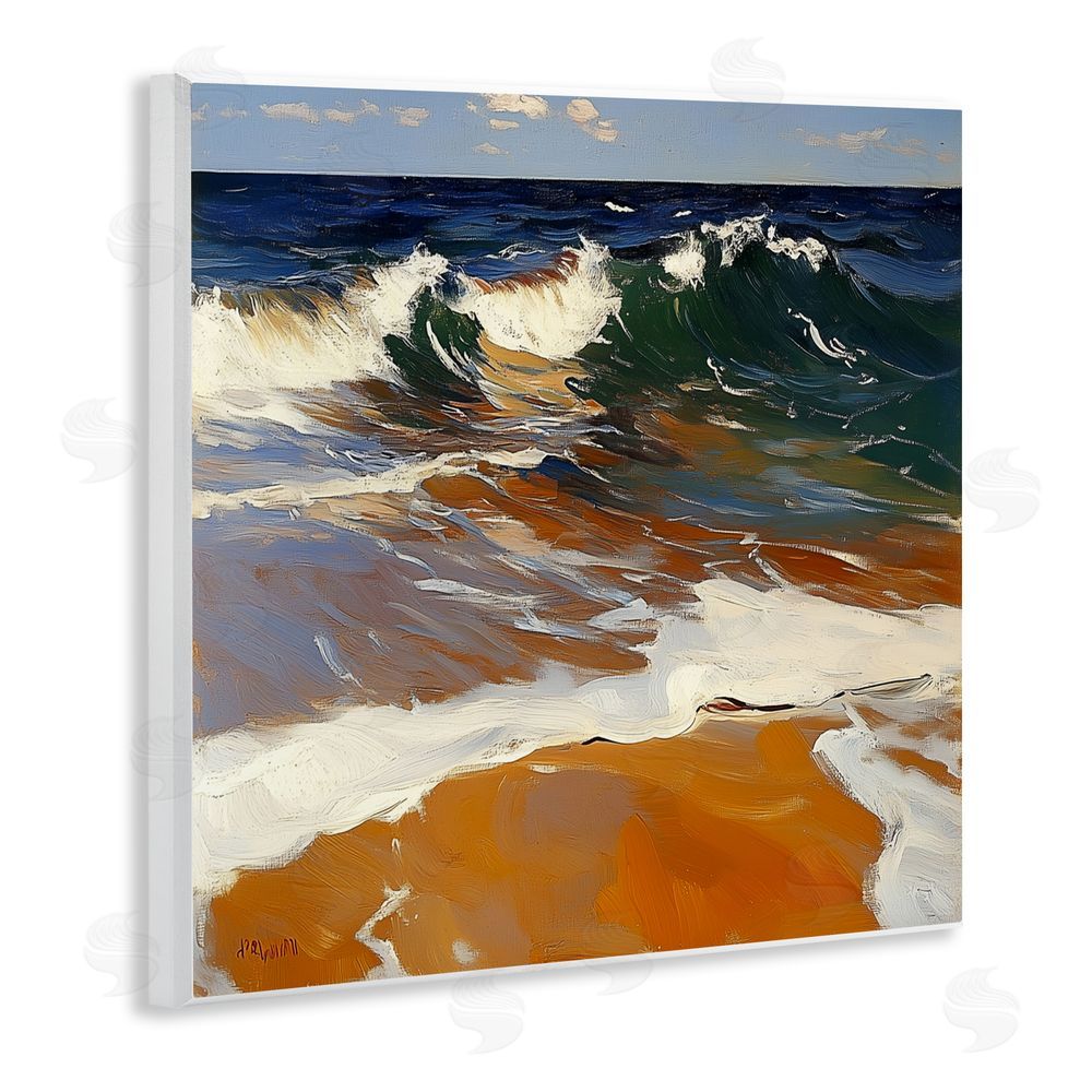 Walker Noble Glassy Wave Break Wooden Wall Plaque Art Print