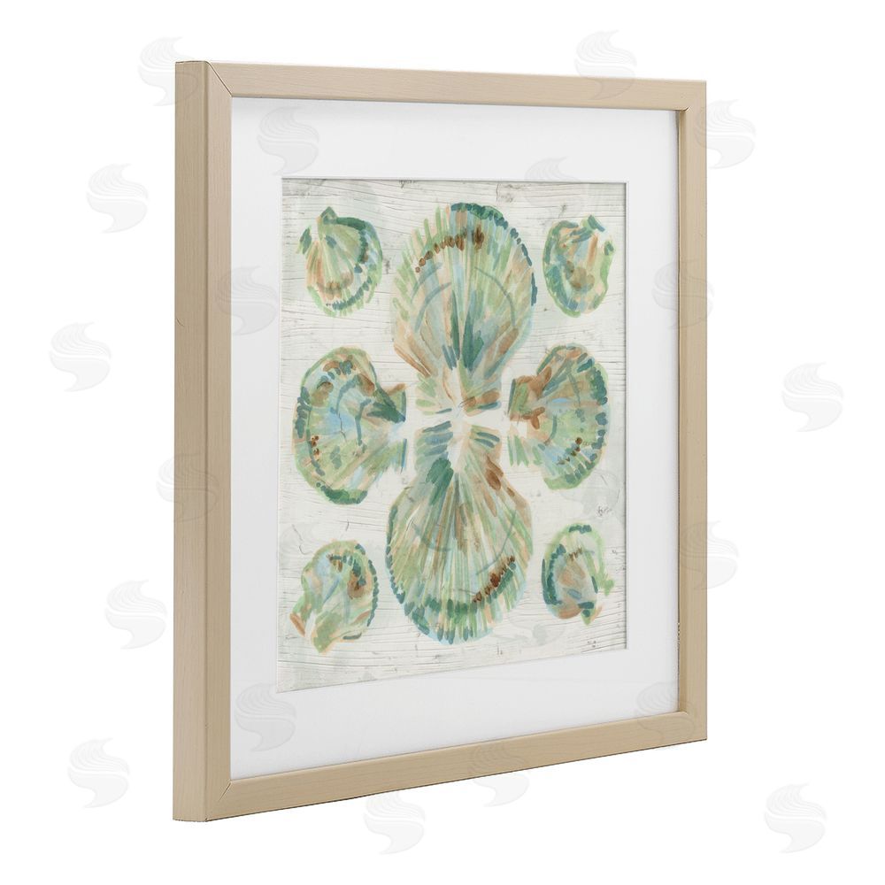 June Erica Vess Saltwashed Shells Symmetry Brown Framed Print Under Glass Wall Art