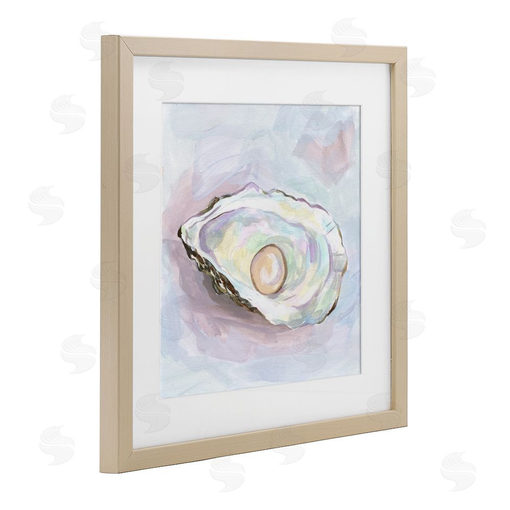 Melissa Wang Silent Opal Oyster Brown Framed Print Under Glass Wall Art