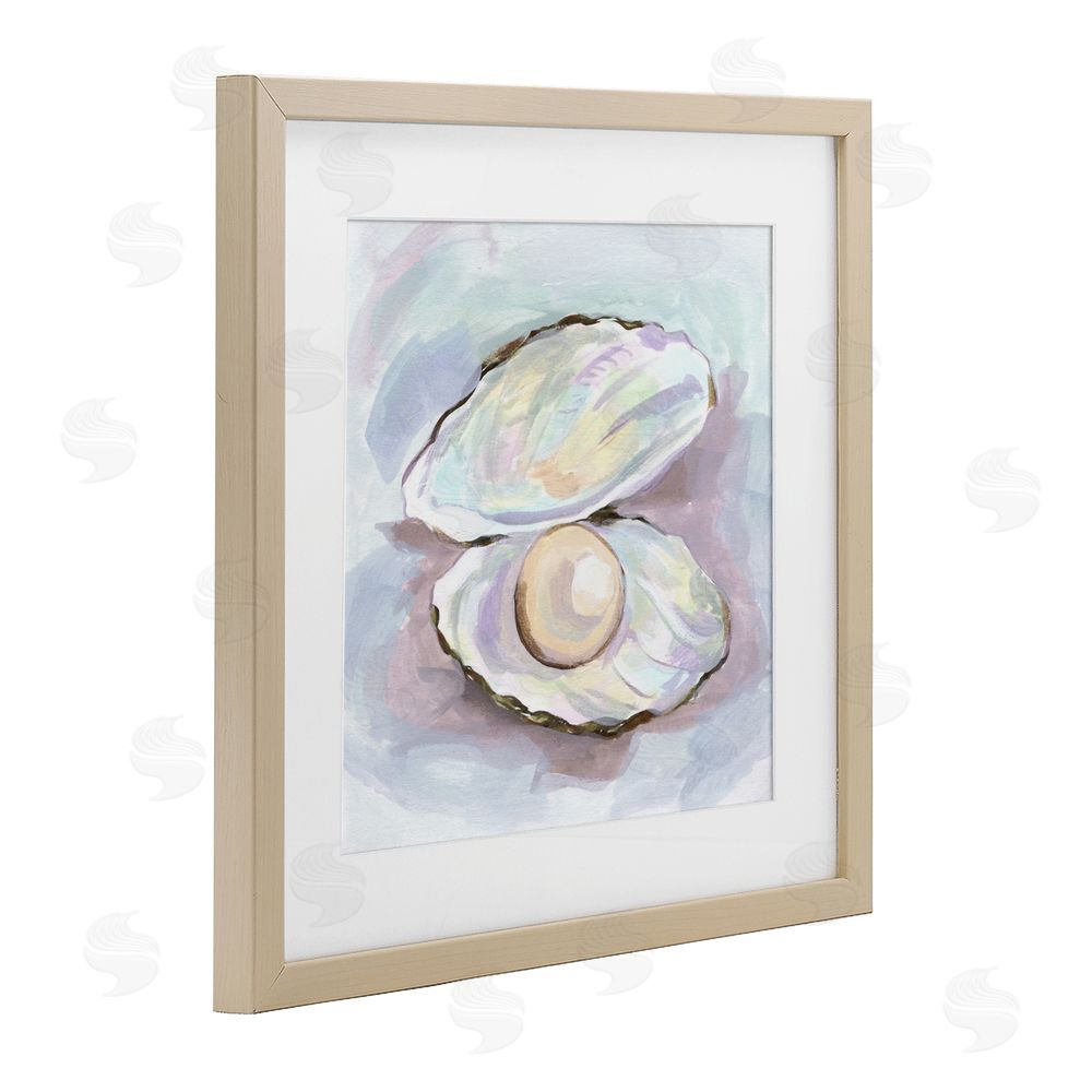 Melissa Wang Silent Opal Clam Pearl Brown Framed Print Under Glass Wall Art