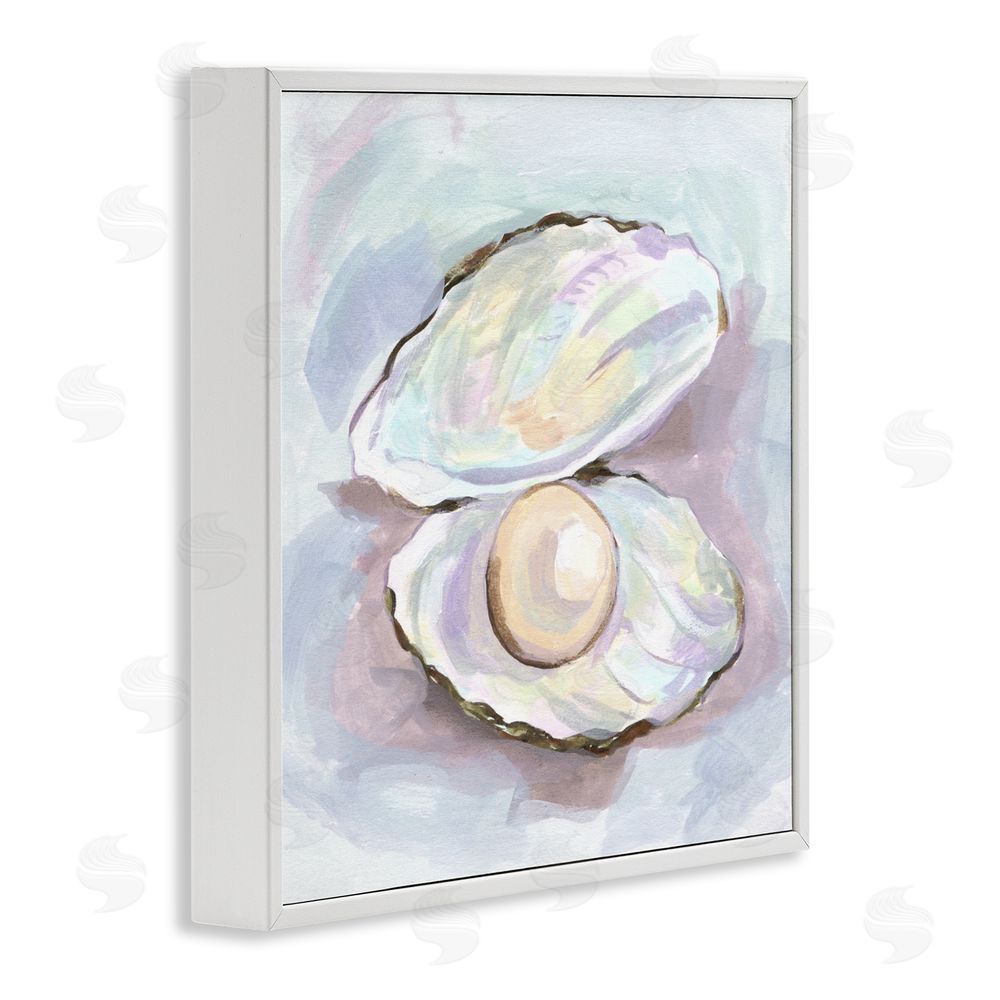 Melissa Wang Silent Opal Clam Pearl White Framed Giclee Wall Art Print