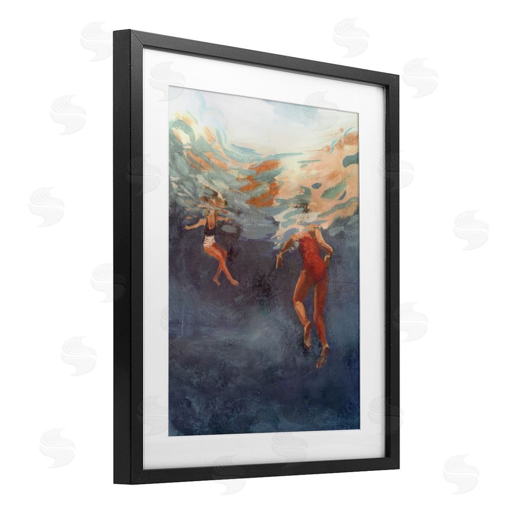 Victoria Barnes Summer's Dance Swimmers Black Framed Print Under Glass Wall Art