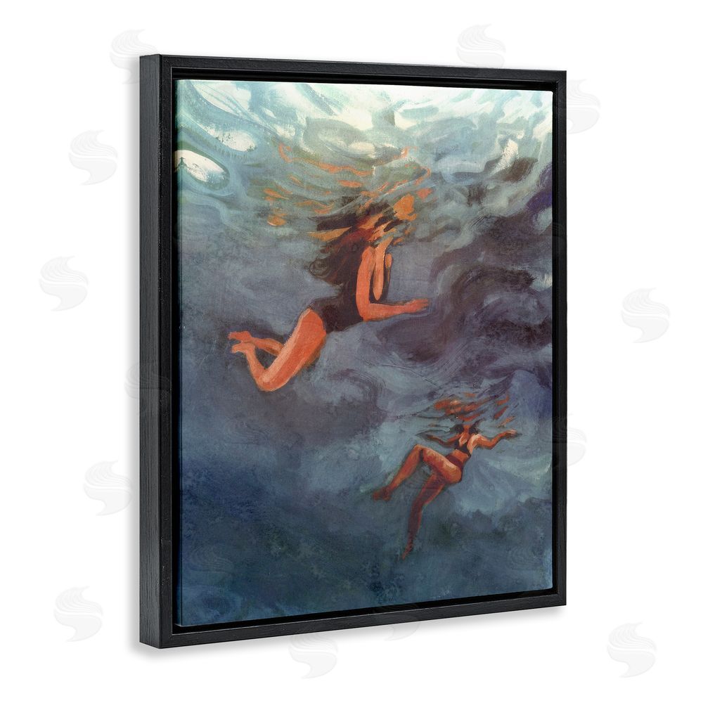 Victoria Barnes Underwater Summer's Dance Black Floating Frame Canvas Wall Art Print