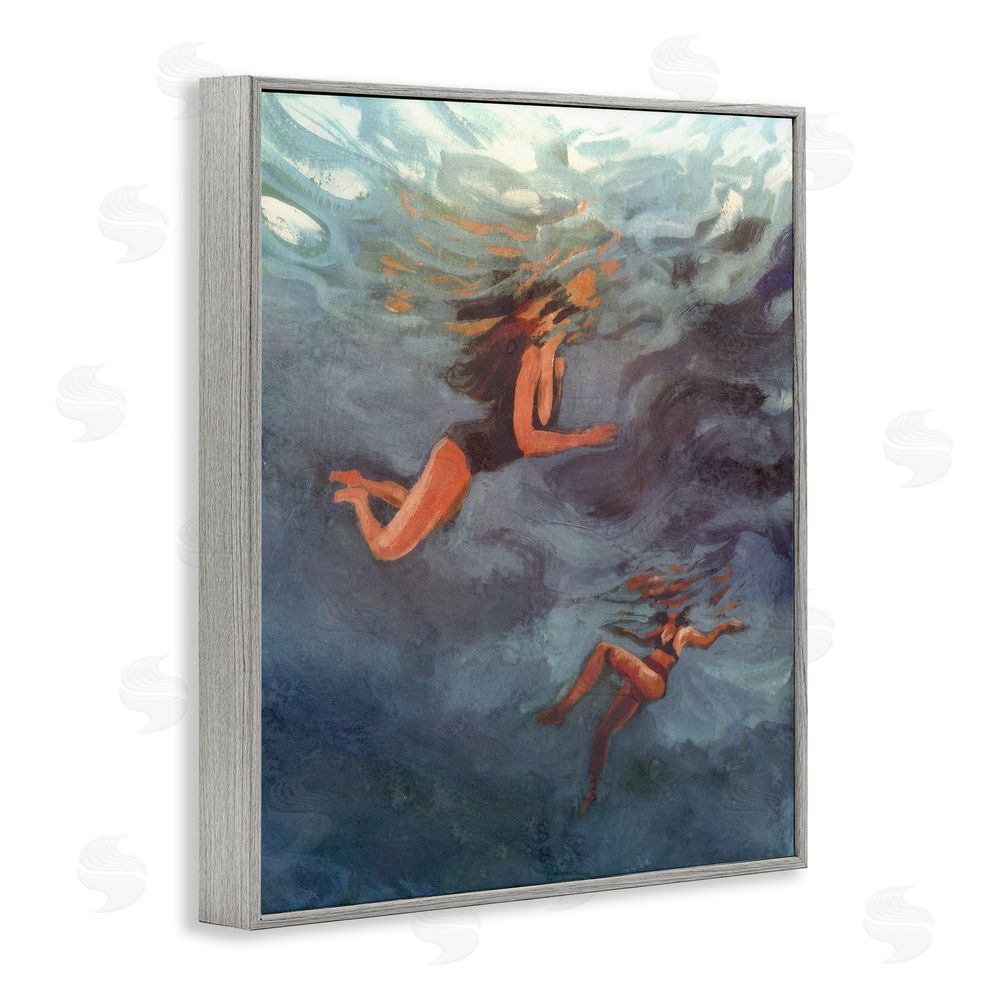 Victoria Barnes Underwater Summer's Dance Gray Framed Giclee Wall Art Print