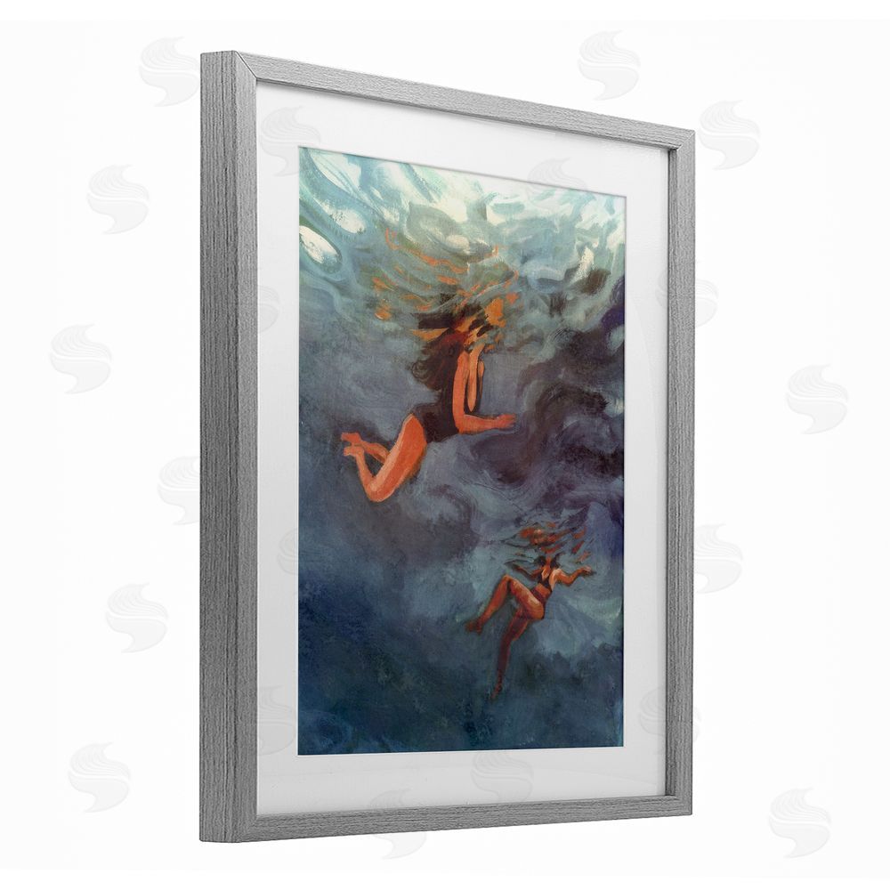 Victoria Barnes Underwater Summer's Dance Gray Framed Print Under Glass Wall Art