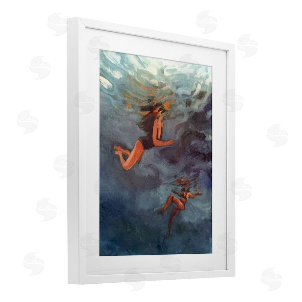 Victoria Barnes Underwater Summer's Dance White Framed Print Under Glass Wall Art