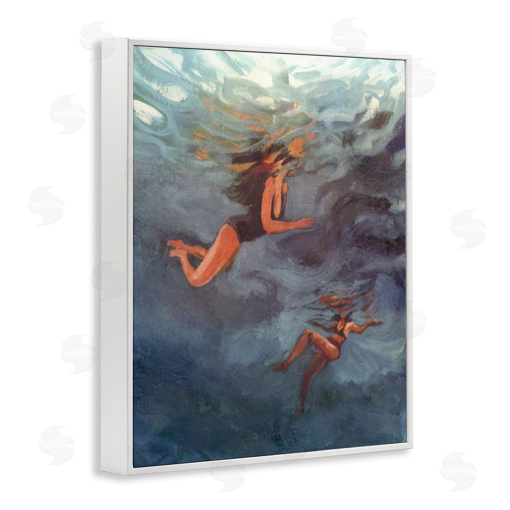 Victoria Barnes Underwater Summer's Dance White Framed Giclee Wall Art Print