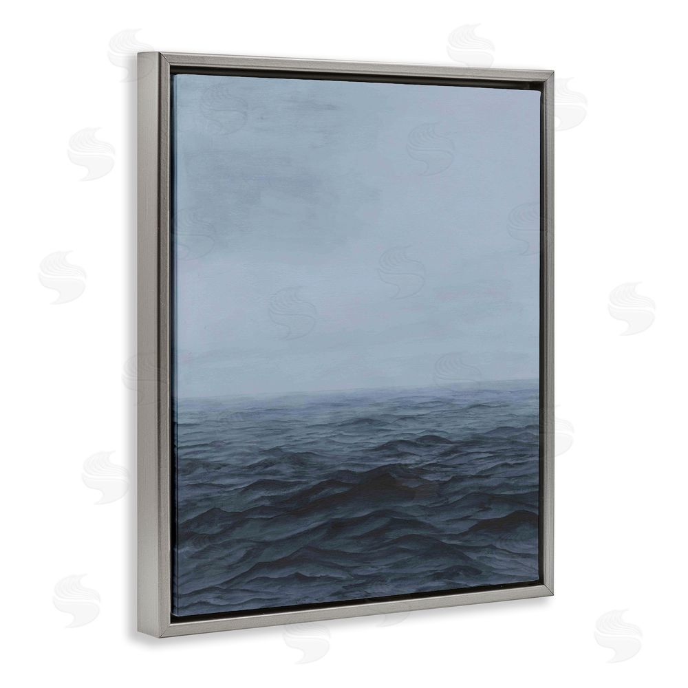Michael Willett Vast Ocean Expanse Gray Floating Frame Canvas Wall Art Print