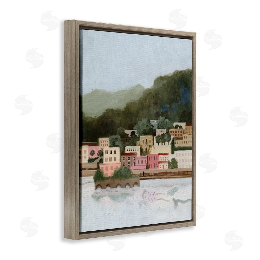 Grace Popp Mountains By The Sea Brown Floating Frame Canvas Wall Art Print