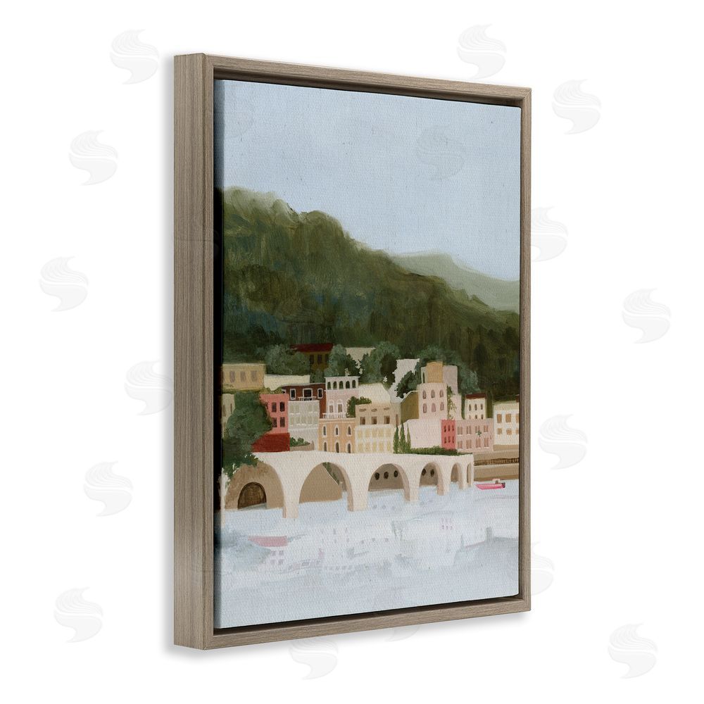 Grace Popp Coastal Mountains By Sea Brown Floating Frame Canvas Wall Art Print