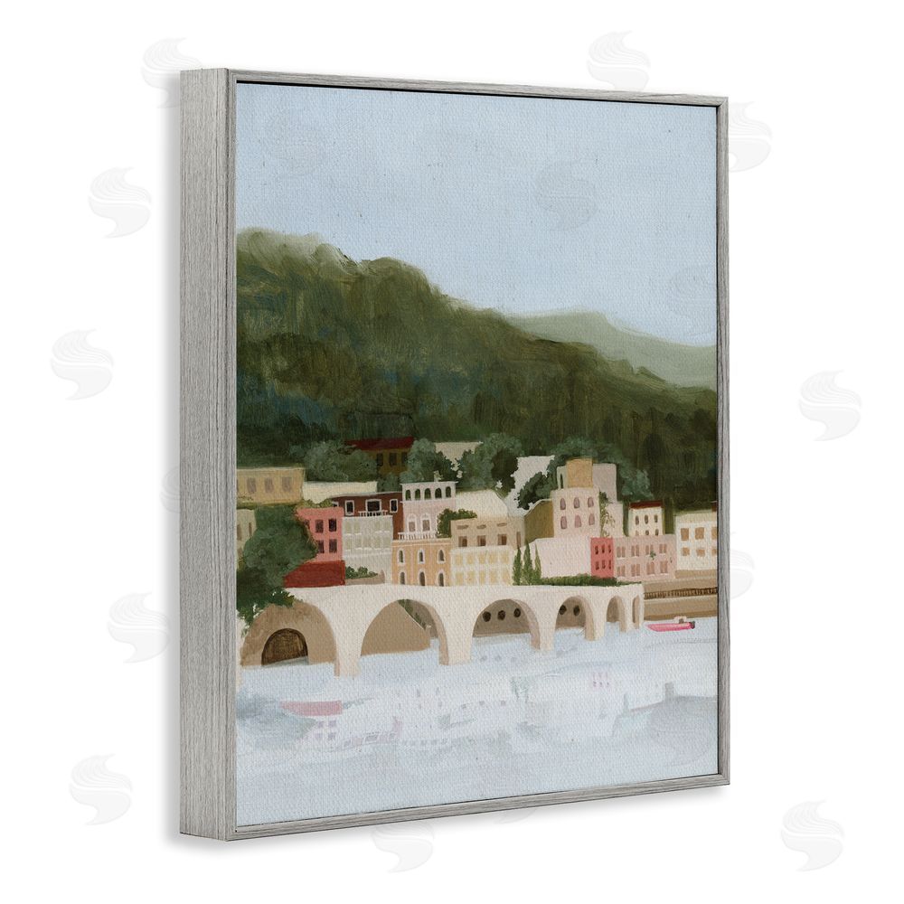 Grace Popp Coastal Mountains By Sea Gray Framed Giclee Wall Art Print