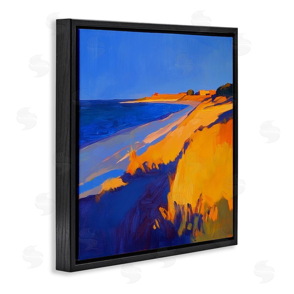 Walker Noble Complimentary Coast Seascape Black Floating Frame Canvas Wall Art Print