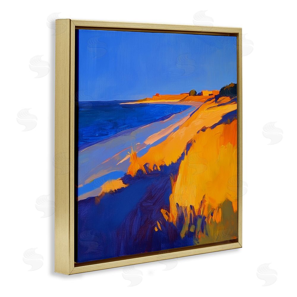 Walker Noble Complimentary Coast Seascape Gold Floating Frame Canvas Wall Art Print