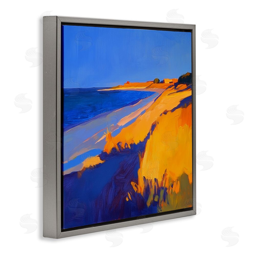 Walker Noble Complimentary Coast Seascape Gray Floating Frame Canvas Wall Art Print