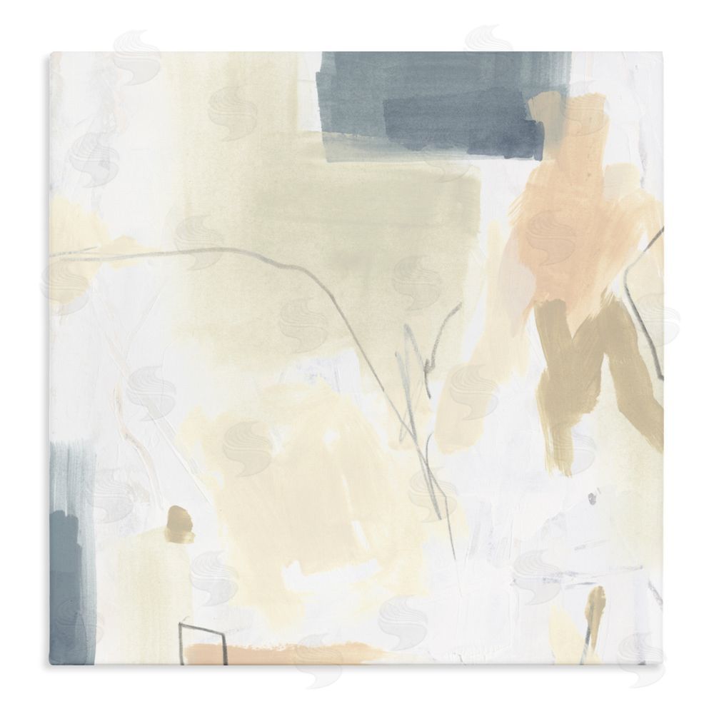 June Erica Vess Plaster Line Abstract Stretched Canvas Wall Art Print